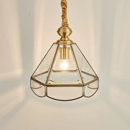CopperGlow Heritage Glass Pendant Chandelier