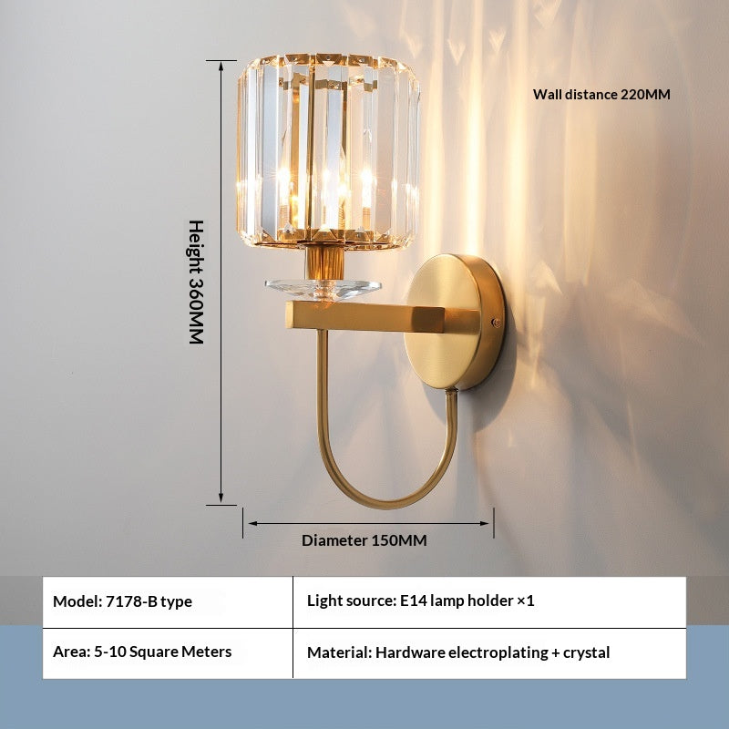 Modern Simple And Light Luxury Crystal Wall Lamp