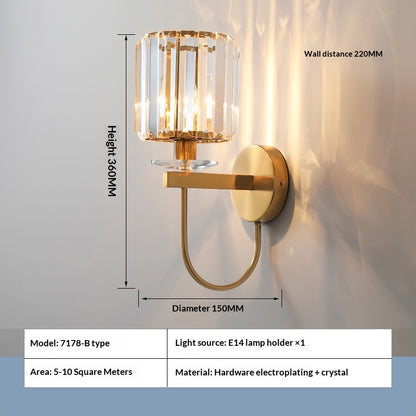 Modern Simple And Light Luxury Crystal Wall Lamp