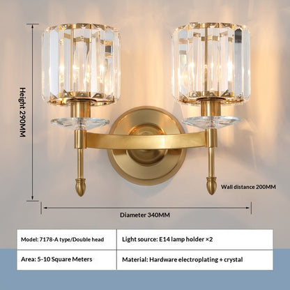 Modern Simple And Light Luxury Crystal Wall Lamp