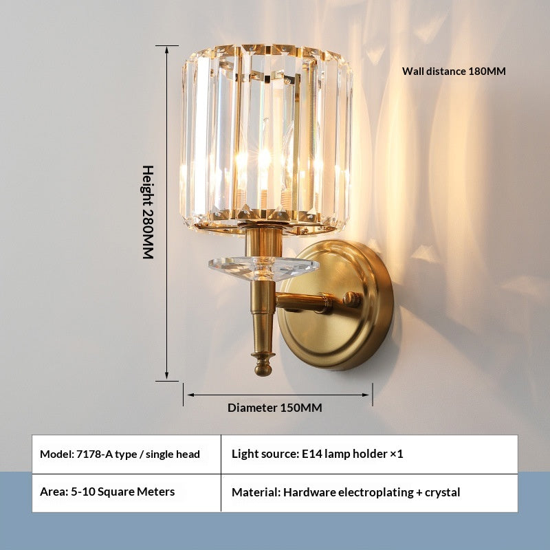 Modern Simple And Light Luxury Crystal Wall Lamp