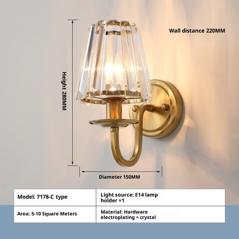 Modern Simple And Light Luxury Crystal Wall Lamp