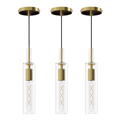 LumaStria Glass Gold Trio Pendant Set