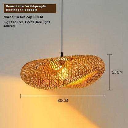 NaturaWeave Bamboo Hat Pendant Lamp