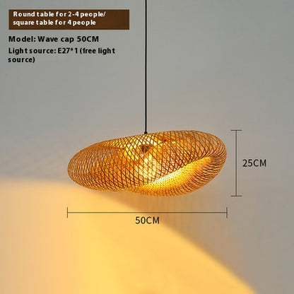 NaturaWeave Bamboo Hat Pendant Lamp