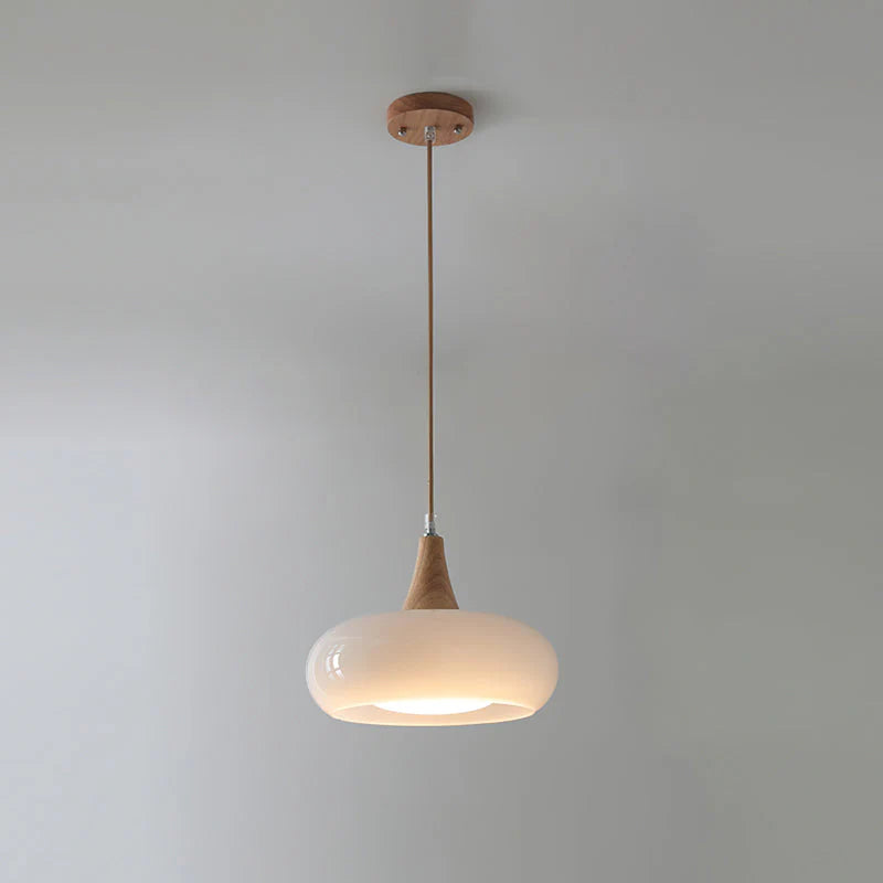 Nordic CreamWood Glass Pendant Chandelier
